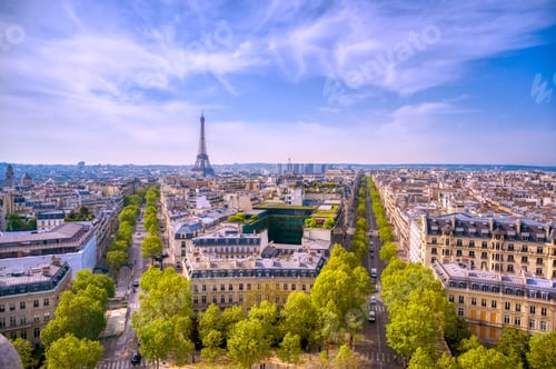 Vista previa: A View Of The Eiffel Tower And Paris, France From The Arc De Triomphe.