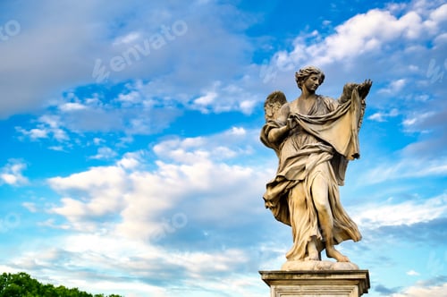 Preview: Statues On St. Angelo Bridge In Rome, Italy.