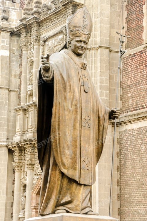 Preview: Statue Of Pope John Paul Ii In Mexico City Near The Basilica Of Our Lady Of Guadalupe