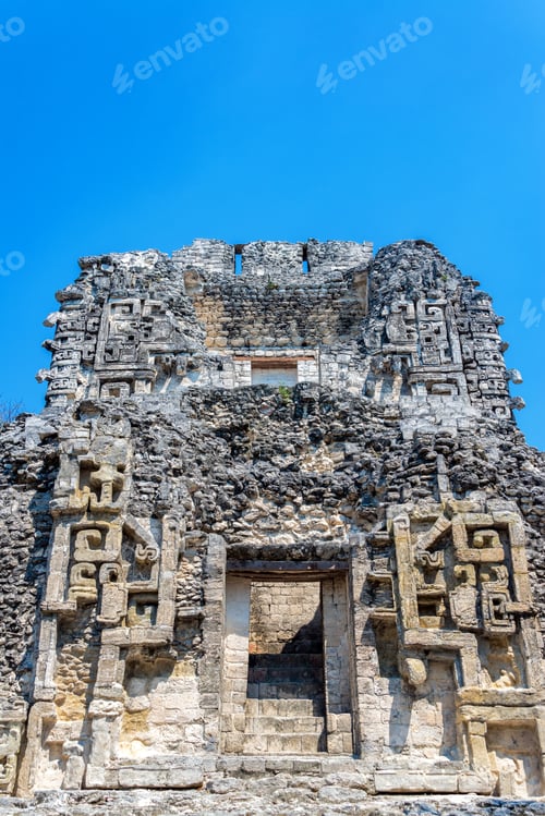 Preview: Facade Of A Mayan Temple In The Ancient City Of Chicanna, Mexico