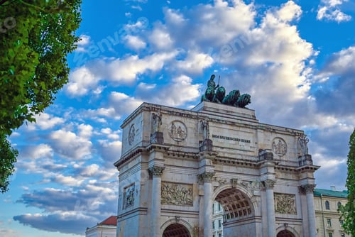 Preview: The Siegestor Located In Munich, Bavaria, Germany And Built In 1852.