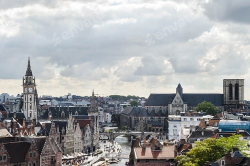 Preview: A View Of Ghent Rooftops And Towers, Ghent, Belgium