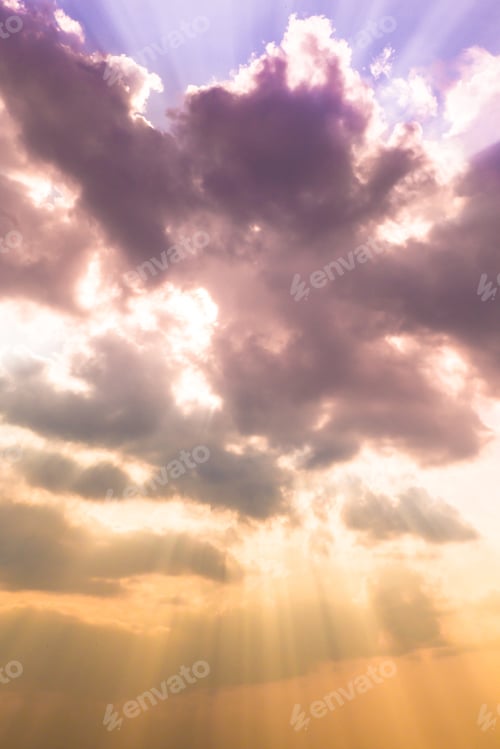 Preview: Sun Rays Through Clouds Fill the Sky