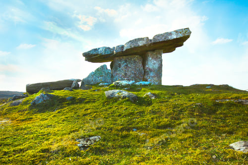 Preview: Ancient Neolithic Period Poulnabrone Dolmen, Portal Tomb In The Burren, County Clare, Ireland.