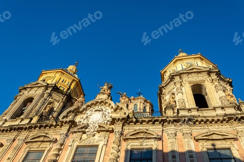 Preview: Golden Early Morning Light Falling On The Facade Of The Church Of San Luis De Los Franceses In
