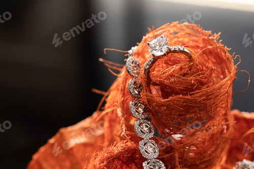 Preview: Close-Up Of Wedding Rings On Background Of Roses/Wedding Rings/Wedding Rings