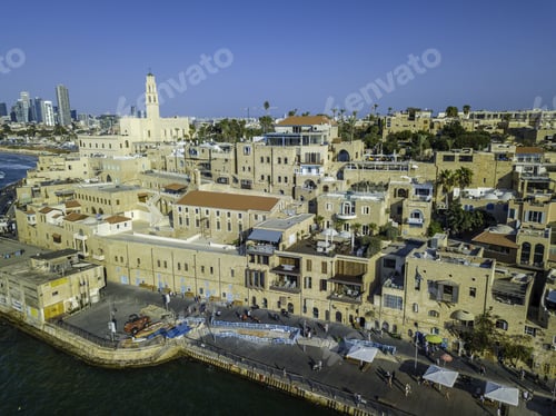 Preview: Tel Aviv Skyline And Sand Beaches Israel Outlook To Waterfront And City From Old Jaffa