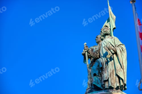 Preview: The Jan Breydel And Pieter De Coninck Statue Located In The Historical City Center And Market