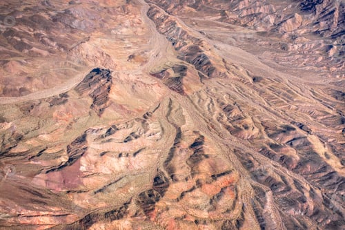 Preview: Aerial Photography Of Landforms Over Mojave Desert In Nevada