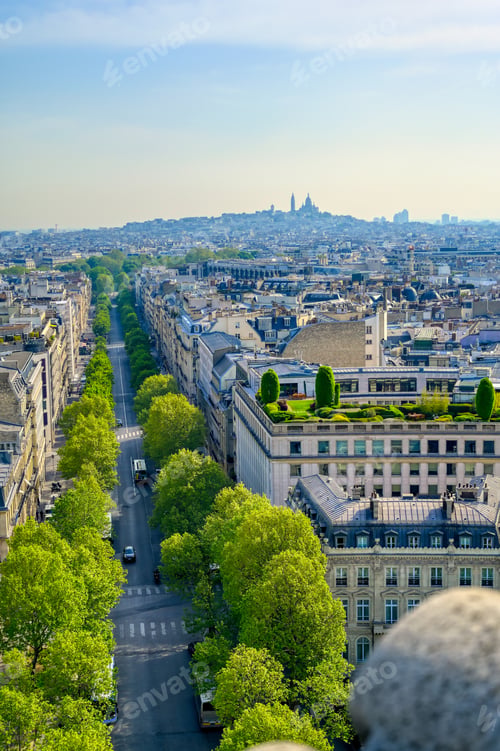 Preview: A View Of Paris, France From The Arc De Triomphe On A Sunny Day.