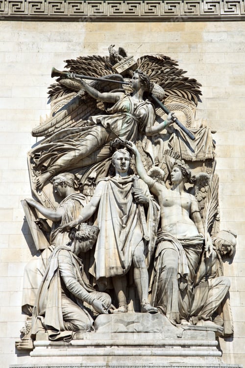 Preview: Color Dslr Image Of Sculpture Carvings On The Side Of The Arc De Triomphe, Paris, France, A Popular
