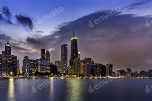 Preview: Downtown Of Chicago Magnificent Mile By Dusk