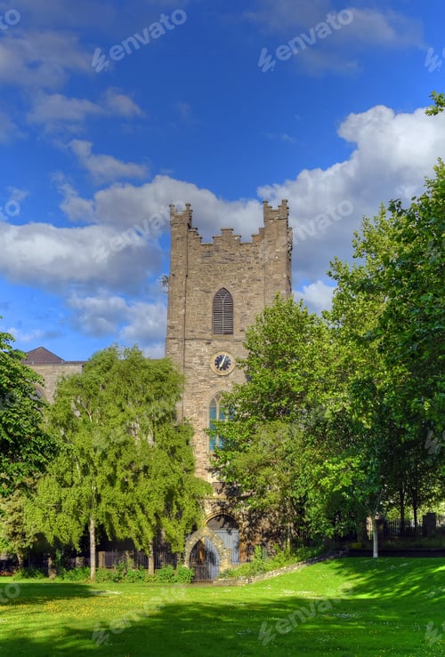 Preview: Dublin City Wall, St. Audoens Church In Dublin, Ireland.