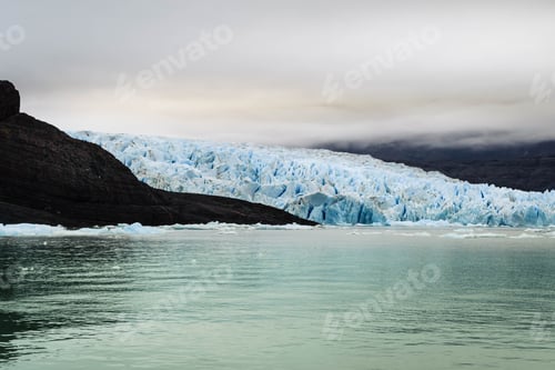Preview: View From Lake Grey Of Grey Glacier And Geology Rocks, Torres Del Paine, Patagonia, Chile