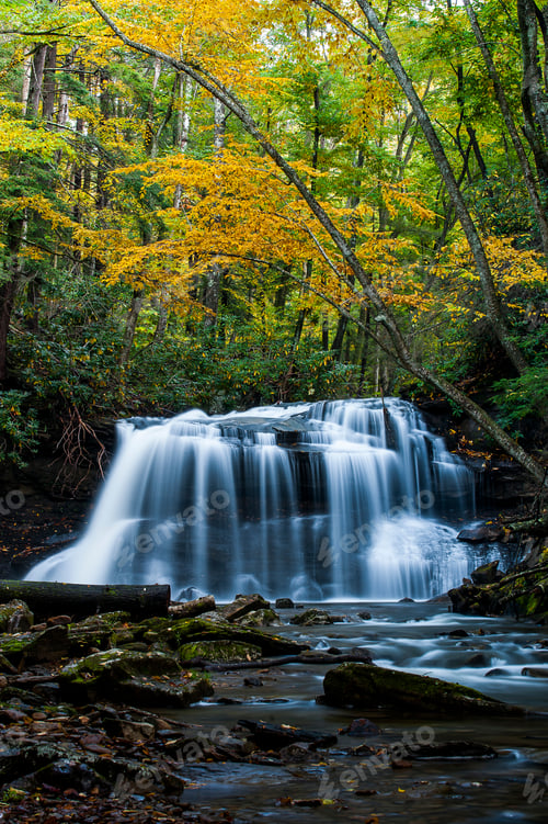 Preview: A Scenic View Of The Upper Falls Of Fall Run Creek In The Autumn / Fall At Holly River State Park