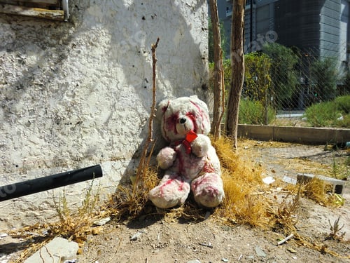 Preview: Vintage Old Weathered Teddy Bear Discarded Outside