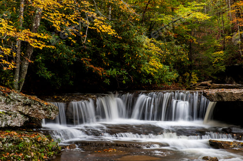 Preview: A Scenic View Of Mash Fork Falls In The Autumn / Fall At Camp Creek State Park In The Mountains Of