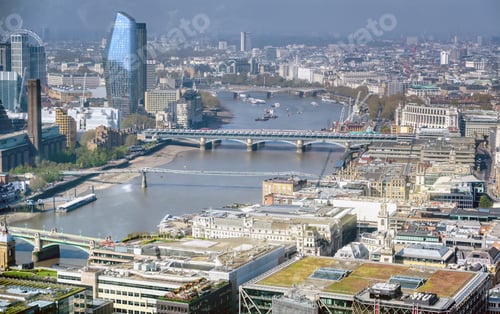 Preview: An Aerial View Of London, United Kingdom On A Sunny Day.