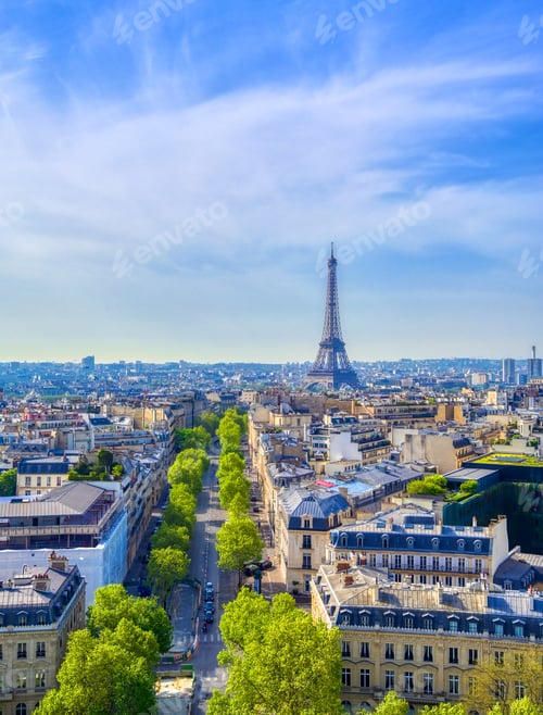 Preview: A View Of The Eiffel Tower And Paris, France From The Arc De Triomphe.