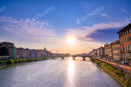 Preview: A Daytime View Along The Arno River In Florence, Italy.
