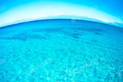 Preview: Beautiful Water And Horizon View From Lake Tahoe With Earth Curvature.