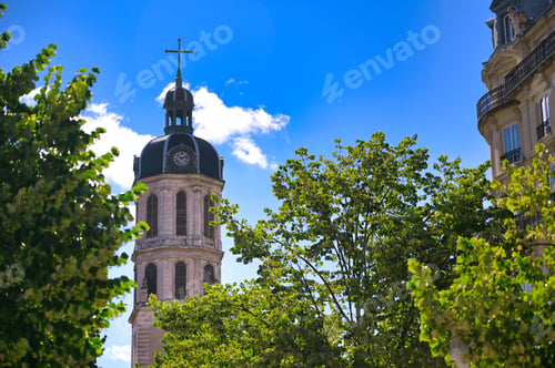 Preview: The Bell Tower Of The Charity Hospital Of Lyon In The Center Of Lyon, France.