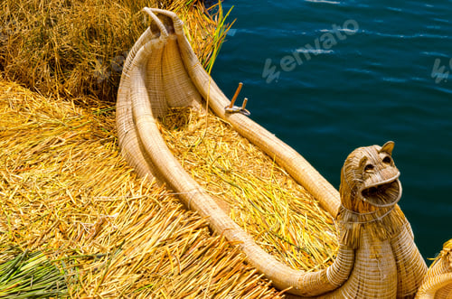 Preview: Boat Made Of Reeds On The Uros Floating Islands In Peru