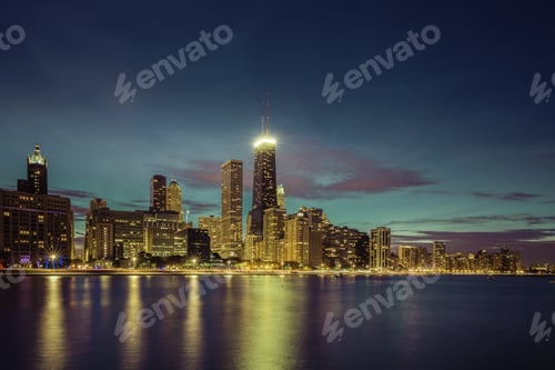 Preview: Chicago Downtown Skyline By Dusk