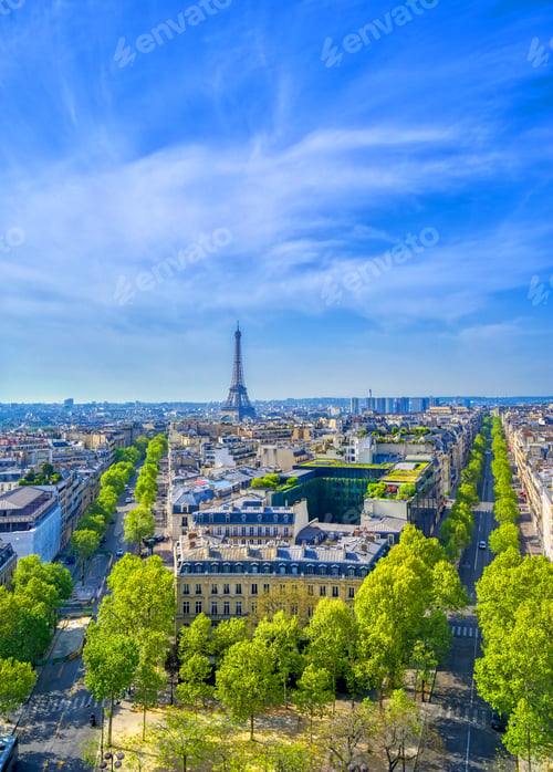 Preview: A View Of The Eiffel Tower And Paris, France From The Arc De Triomphe.