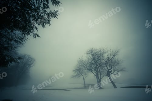 Preview: A Dark, Misty And Mysterious Winterscape Scene