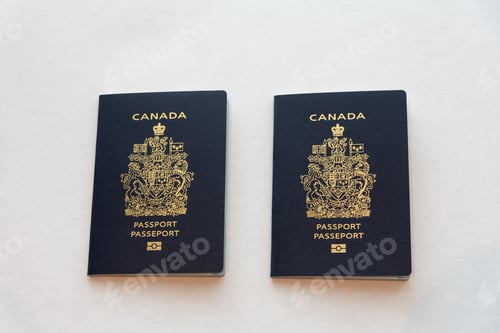 Preview: Canadian Passport On White Backgrounf.