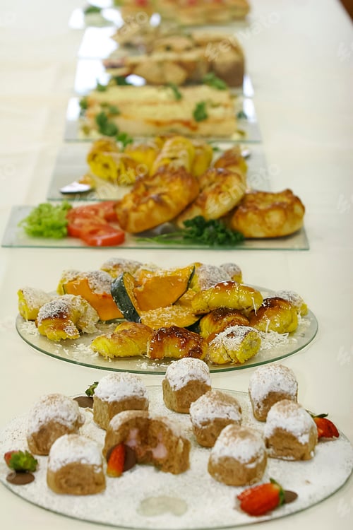 Preview: Sweet Bread Of Pumpkin And Coconut On Tablet Whit White Background