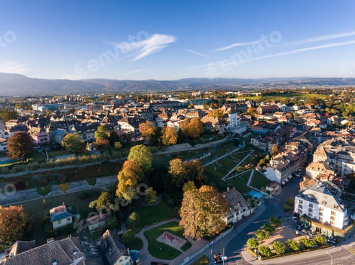 Preview: Aerial View Of The Old City Of Nyon, Switzerland