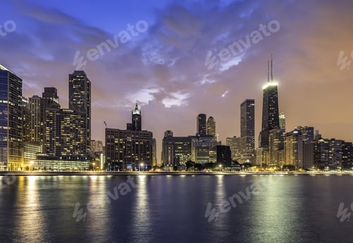 Preview: Downtown Of Chicago Magnificent Mile By Dusk