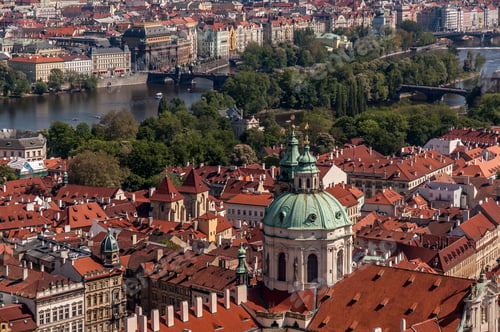 Preview: Bird'S Eye View Of Prague From Prague Castle On A Sunny Day.