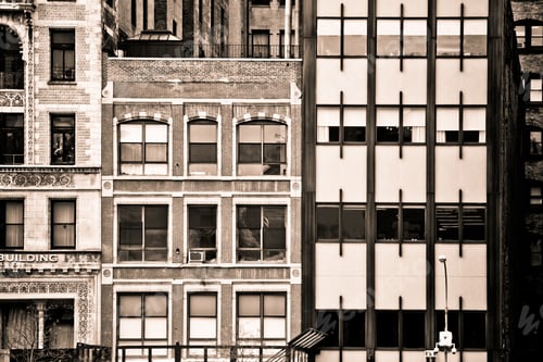 Preview: Retro Toned Image Of Vintage Building Facades,