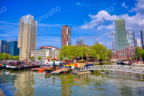 Preview: The Canals And Waterways In The City Of Rotterdam, The Netherlands.