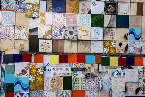 Preview: Colorful Set Of Olds And Brokens Ornamental Tiles At Brazil