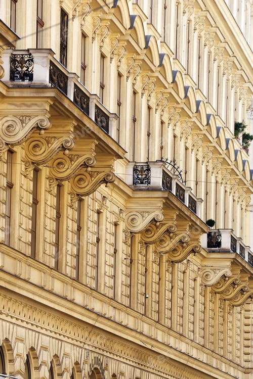 Preview: The Facade Of A Baroque Building In Vienna (Austria) Is Decorated With Sculptured Patterns