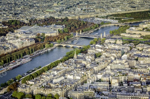 Preview: Aerial View Of Paris With Seine River And Grand Palace, France