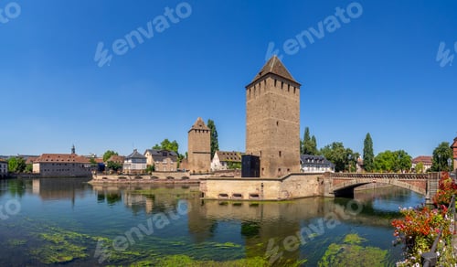 Preview: The Towers Of Ponts Couverts In Strasbourg. Strasbourg Is The Capital And Largest City Of The Grand