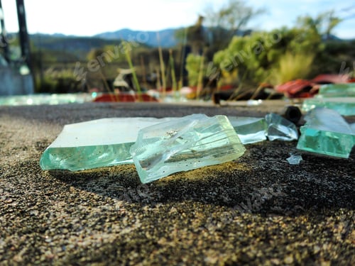 Preview: Broken Glass Chip Macro - Landscape Color Photo