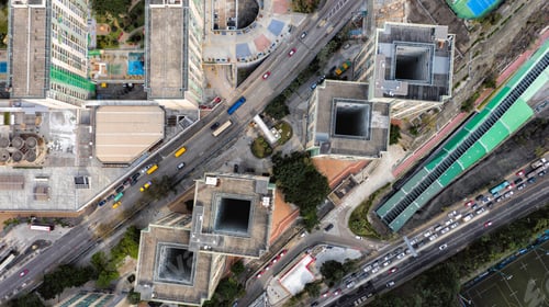 Preview: Top Drone View Of Hong Kong Cityscape
