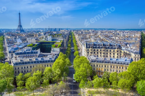 Preview: A View Of The Eiffel Tower And Paris, France From The Arc De Triomphe.