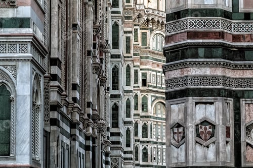 Preview: Florence, Italy - January 1, 2015. The Geometric Shapes Found In The Streets Surrounding The Piazza
