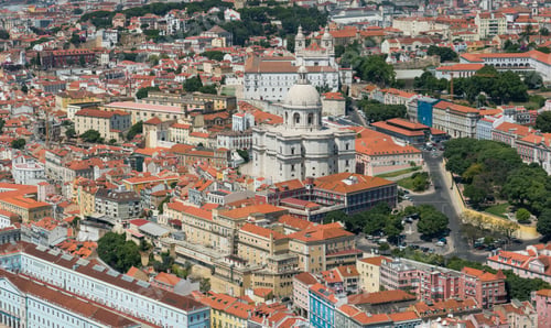 Preview: Aerial View Of The National Pantheon And The San Vincente Church, Lisbon, Portugal