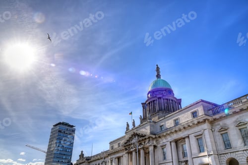 Preview: The Custom House Across The River Liffey In Dublin, Ireland.