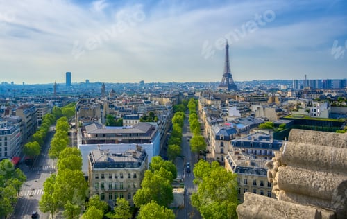 Preview: A View Of The Eiffel Tower And Paris, France From The Arc De Triomphe.