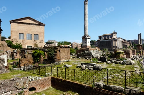 Preview: Forum In Rome With A Blue Sky Background