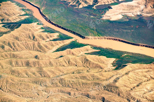Preview: Aerial Photography Of Landform Over Arizona With Colorado River In View